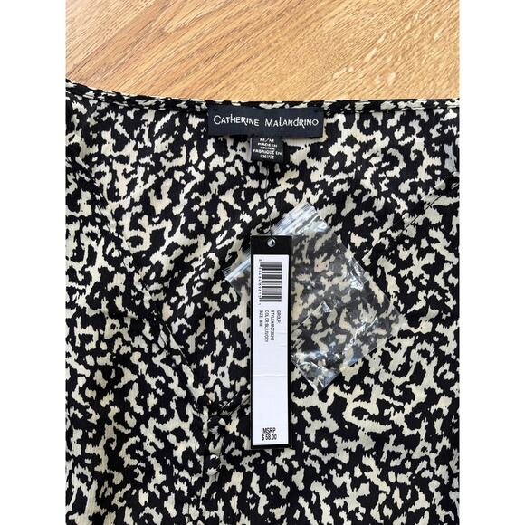 NWT Catherine Malandrino Long Sleeve Animal Print Style Blouse Size Medium - Picture 7 of 8